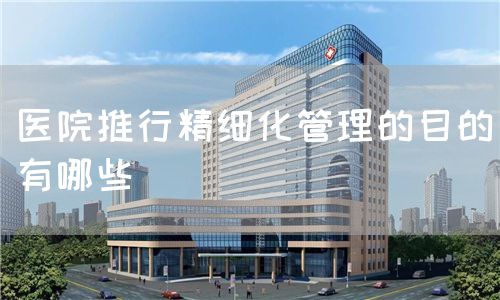 醫(yī)院推行精細(xì)化管理的目的有哪些(圖1)